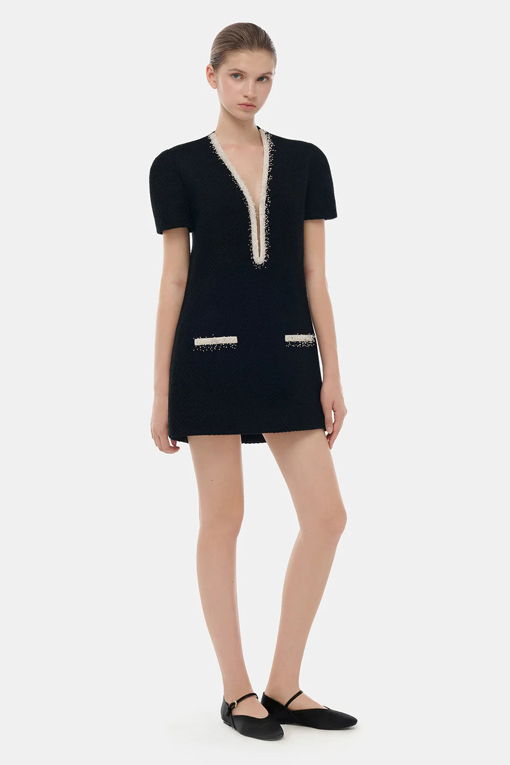 Margot V-Neck Fringe Mini Dress