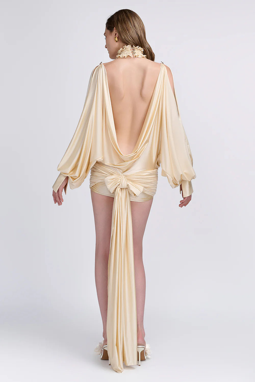 Portia Blouson Ruffle Mini Dress