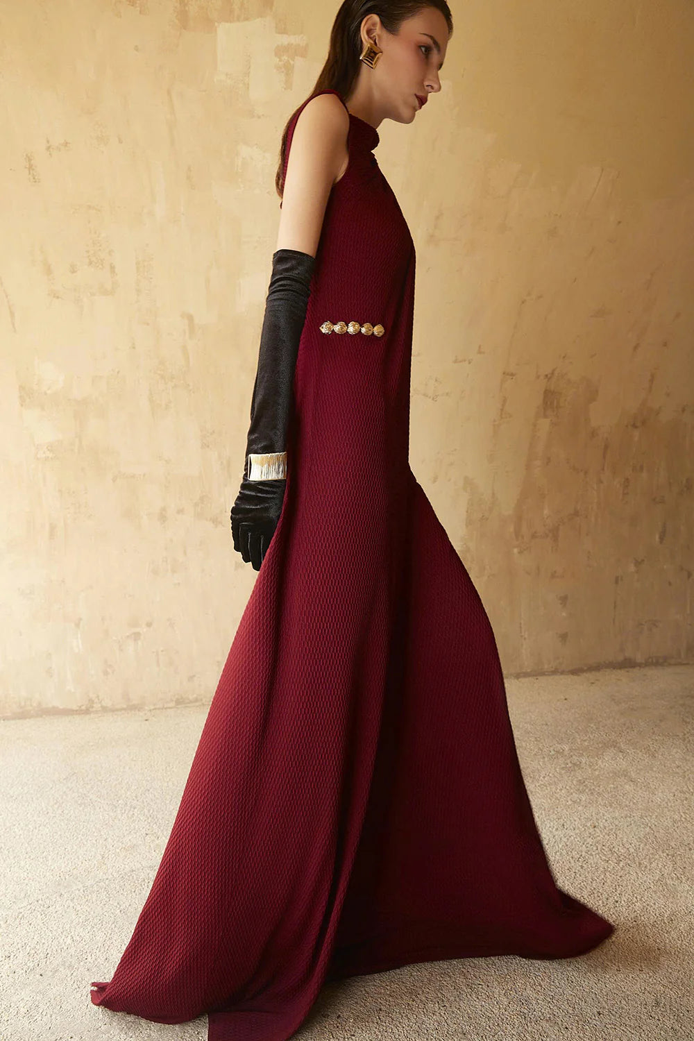 Walton High Neck Button Maxi Dress