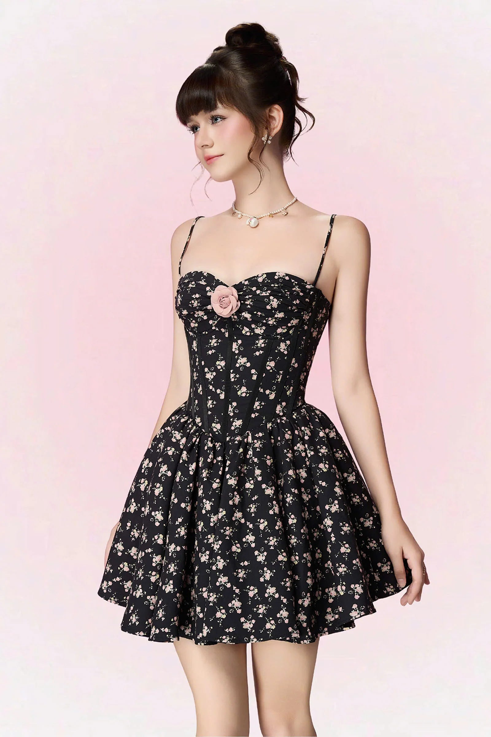 Ruby A-line Gathering Mini Dress