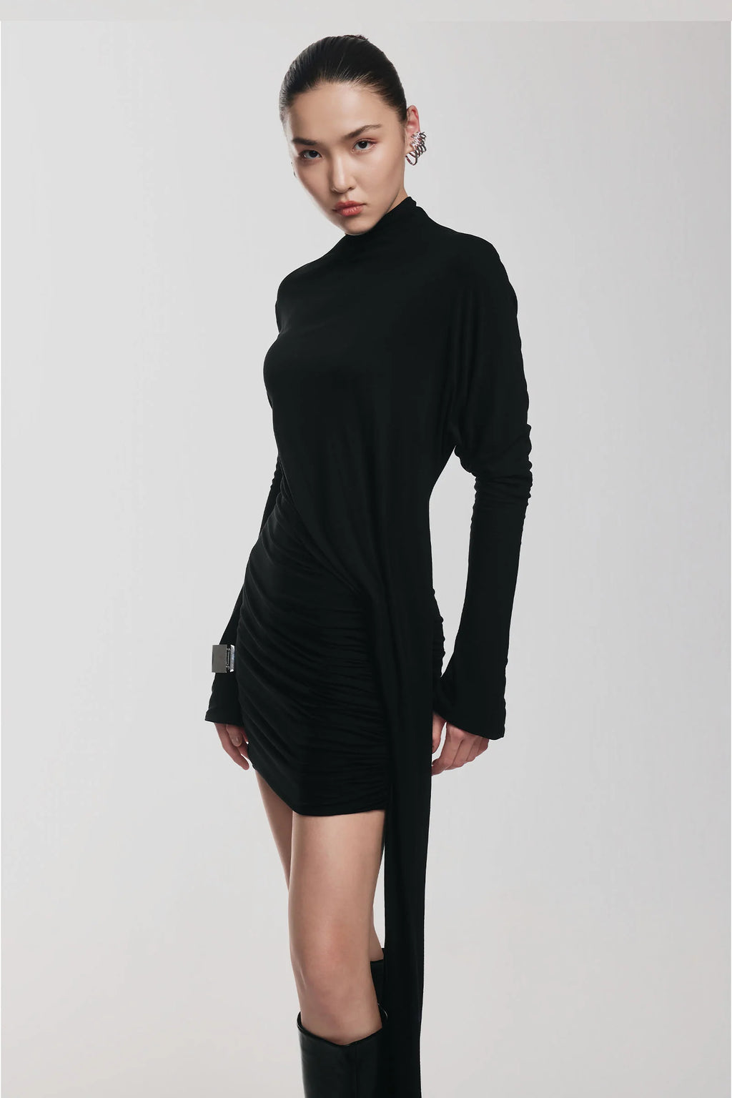 Arche Bodycon Gathering Mini Dress