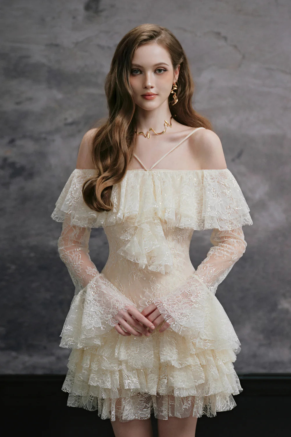 Minzy Off-Shoulder Ruffle Mini Dress