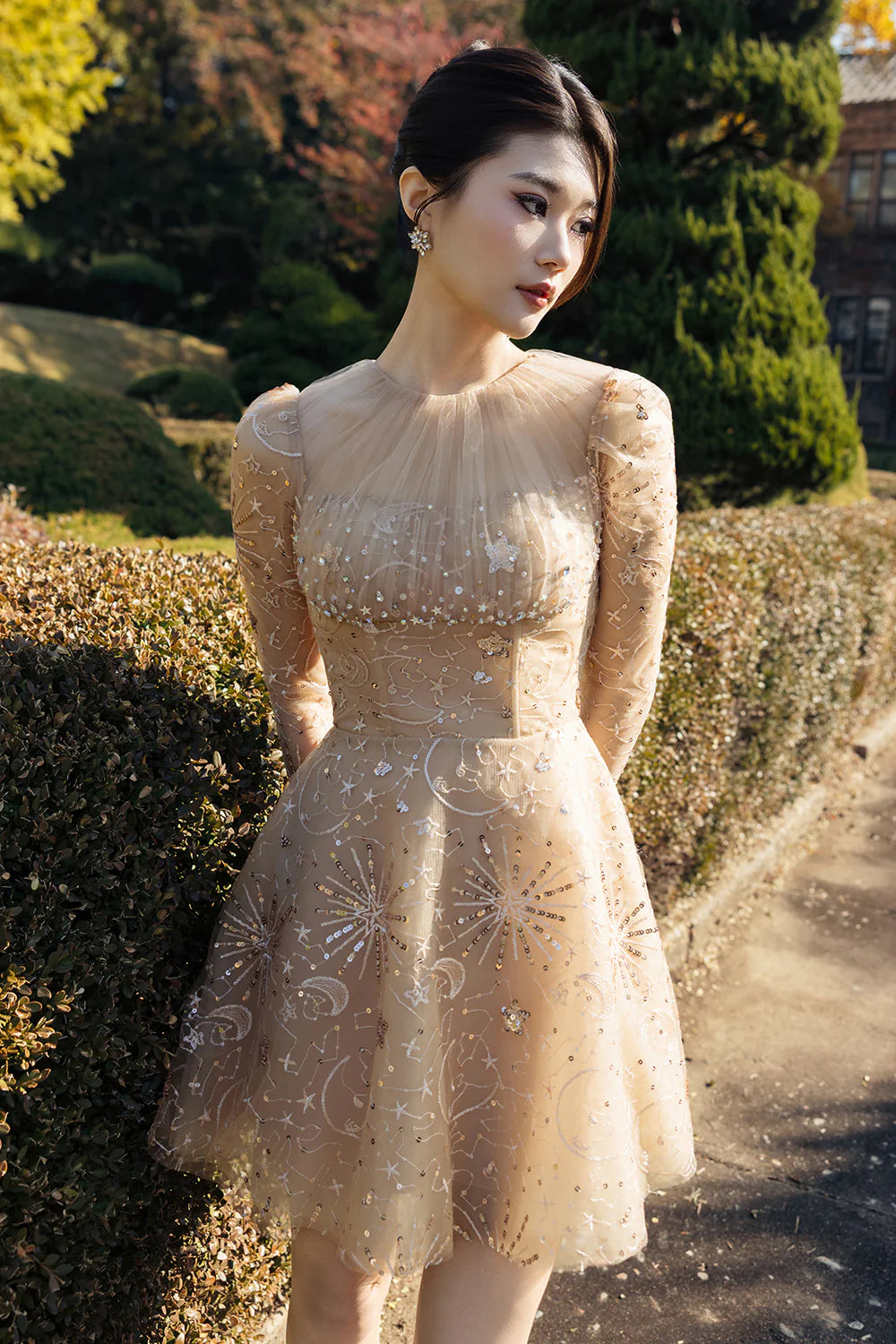 Aurelyn A-line Sequin Mini Dress