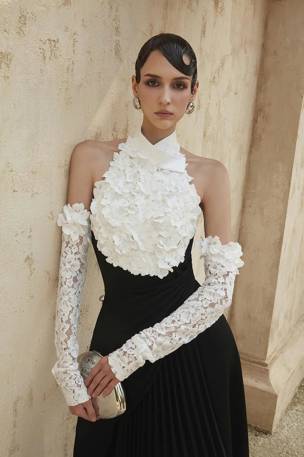 Hamilton Halter Neck Pleated Maxi Dress