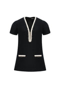 Margot V-Neck Fringe Mini Dress