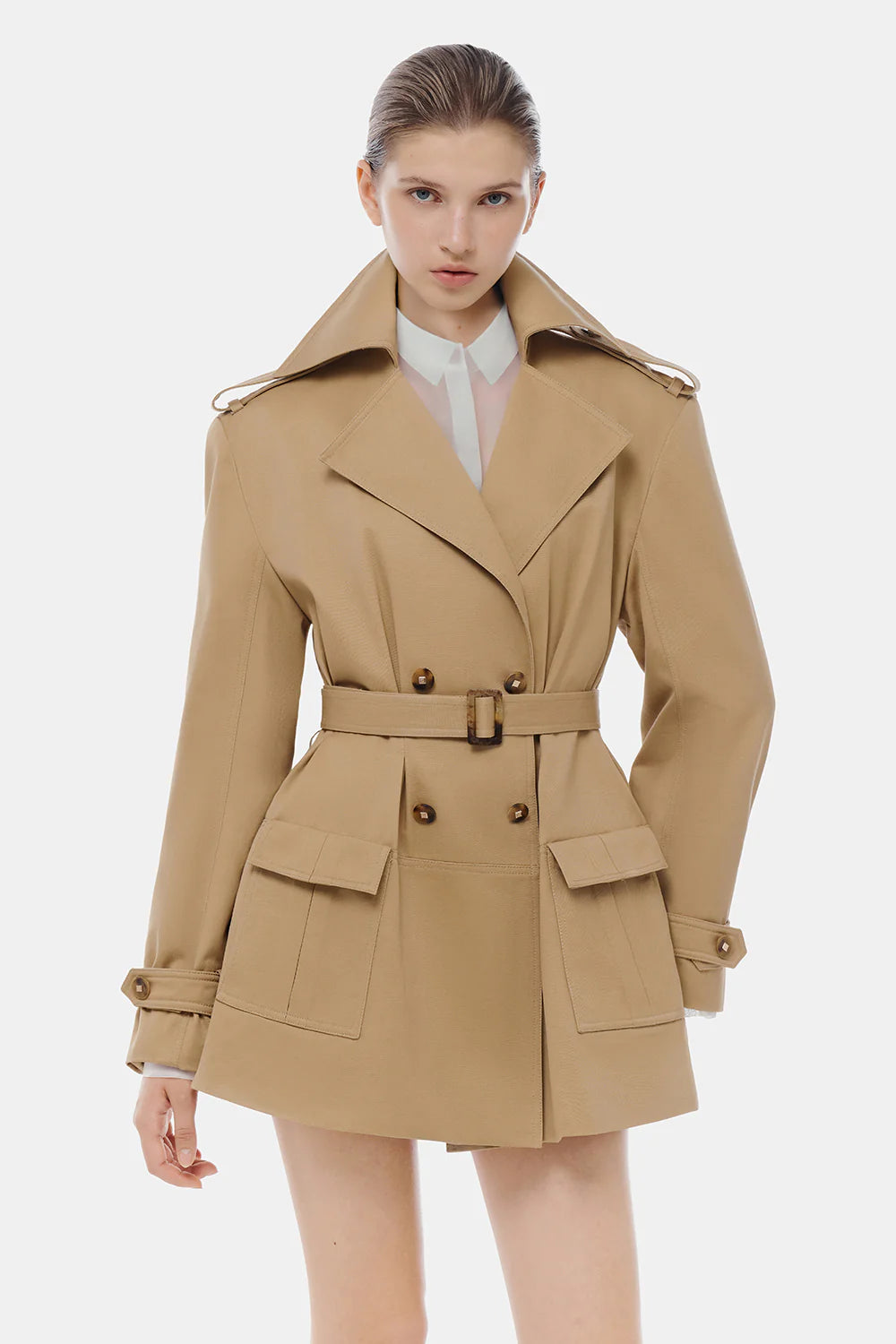 Aurelie Collared Button Mini Dress