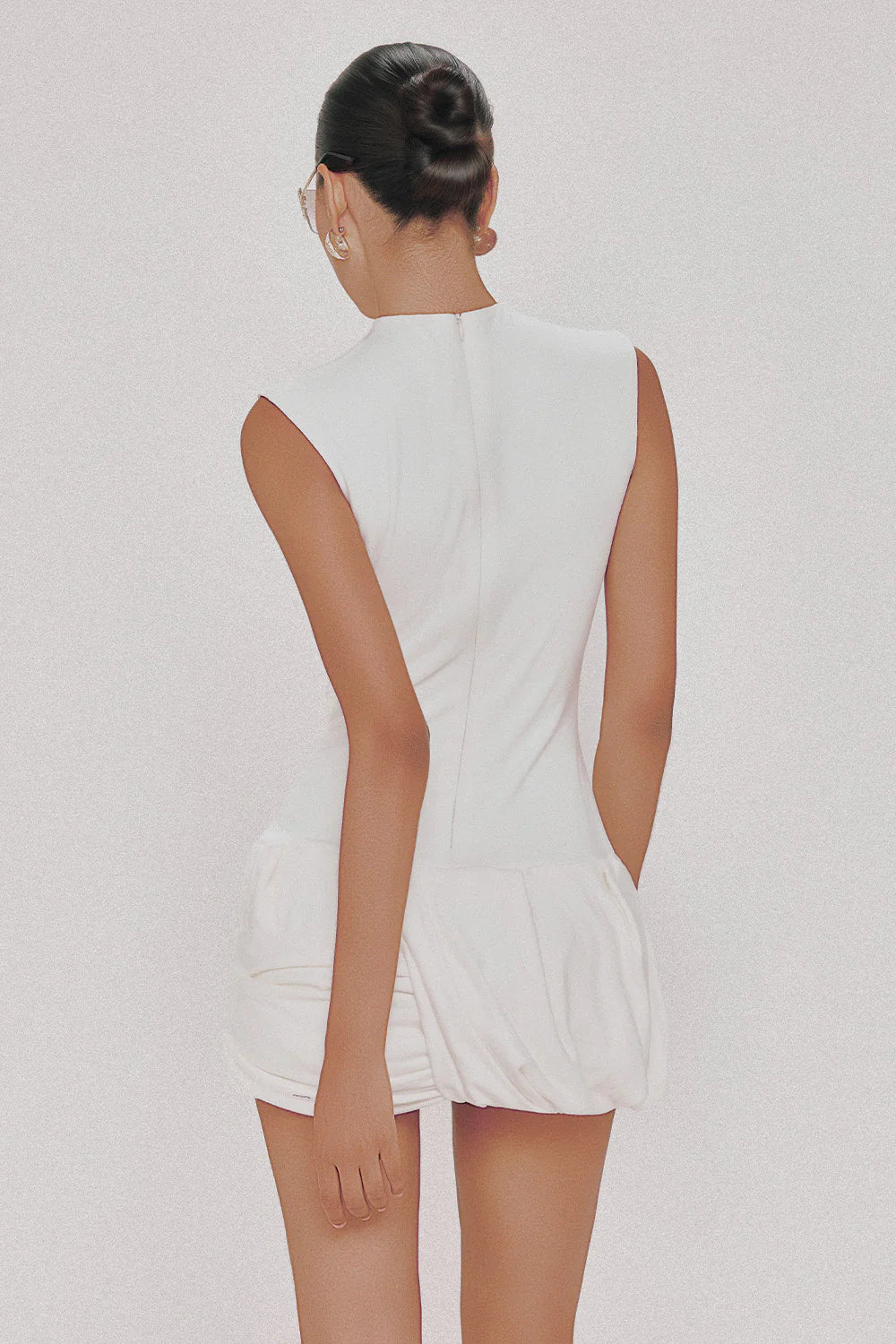 Snow Bodycon Mock Neck Cotton Mini Dress