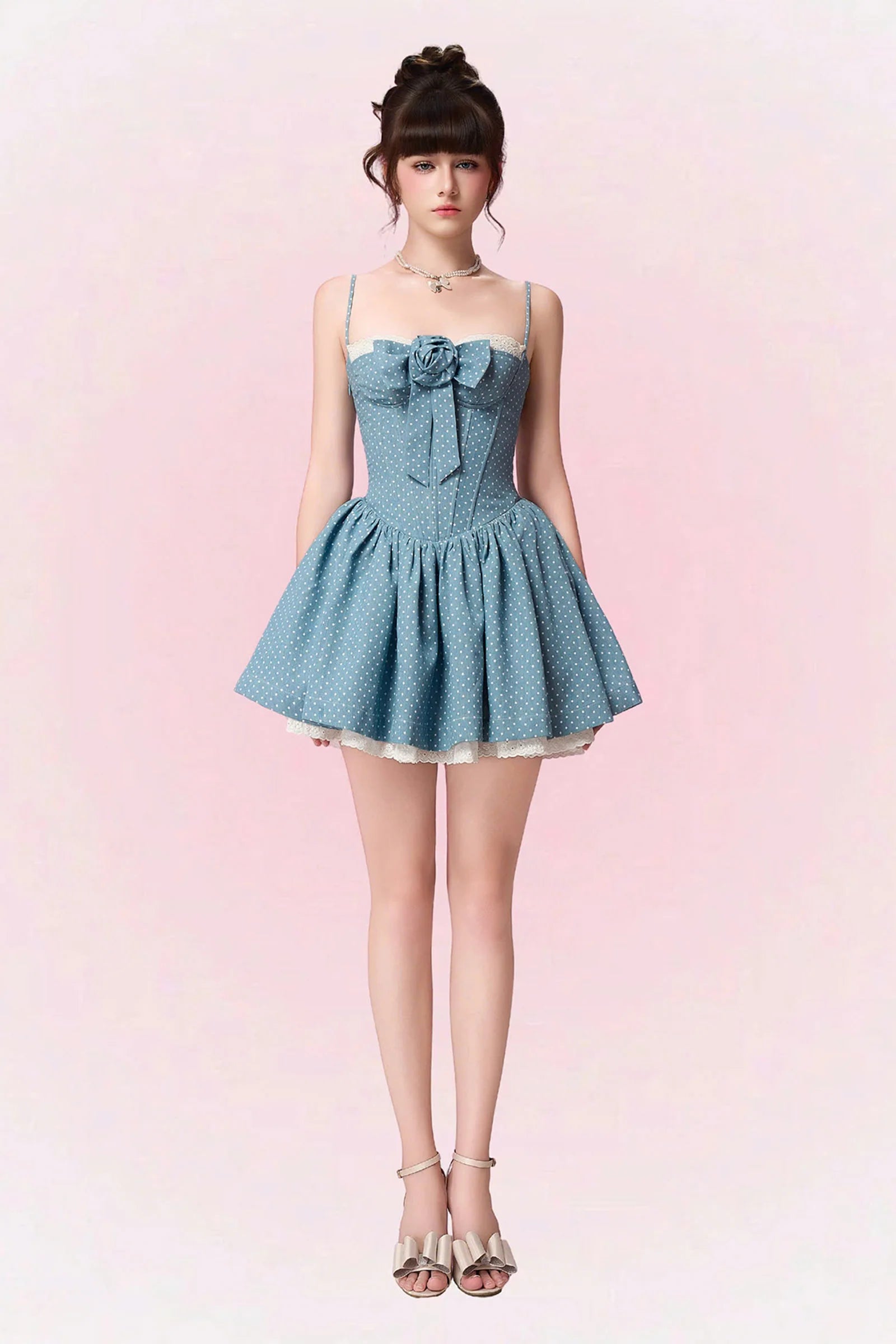 Lita Sweetheart Ribbon Mini Dress