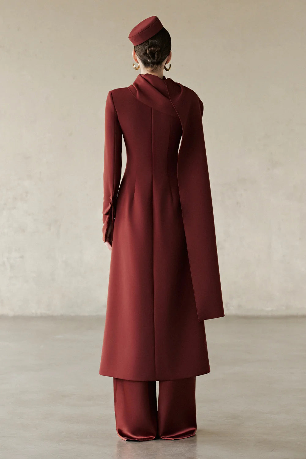 Callum Scarf Button Midi Dress