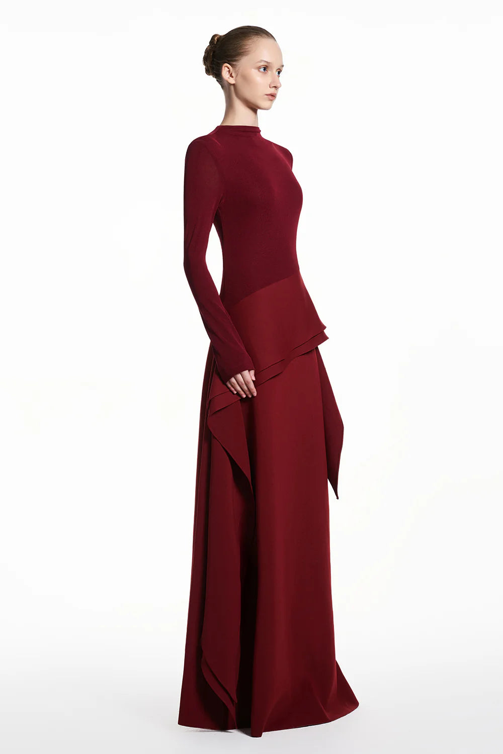 Selin High Neck Draped Maxi Dress