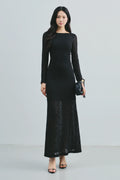 Cassia Boat Neck Lace Maxi Dress