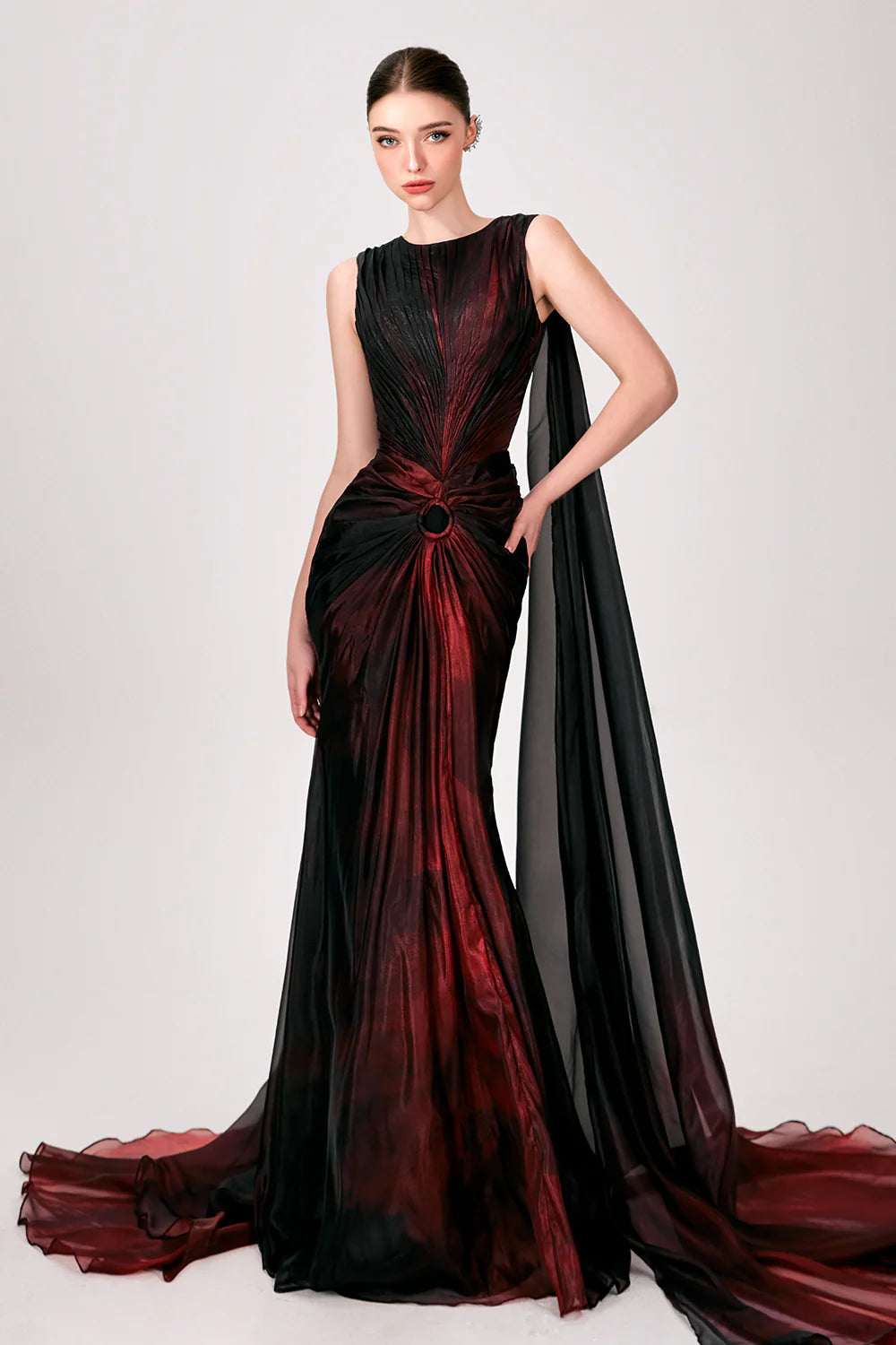 Elina Sheath Draped Maxi Dress