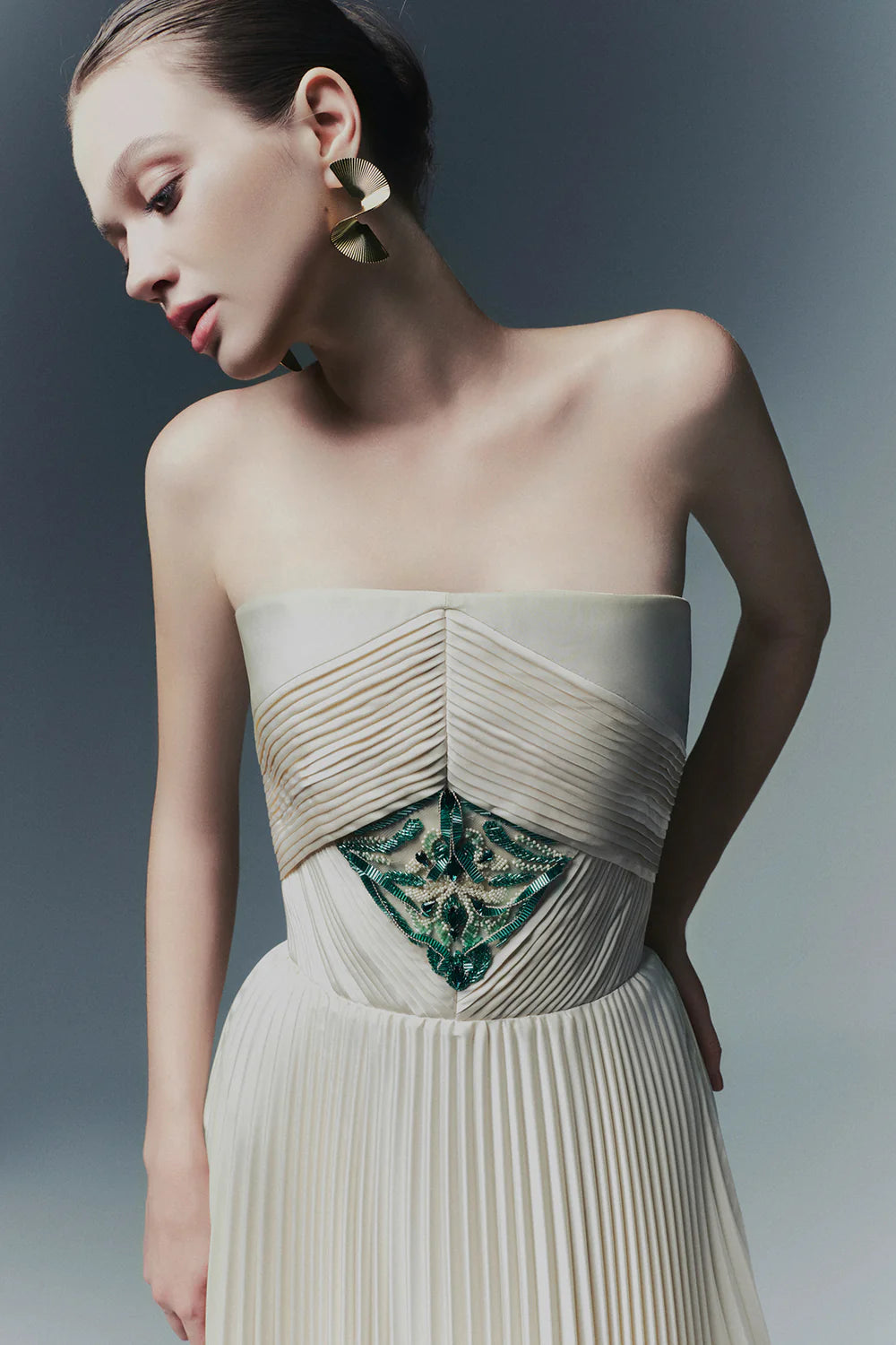 Celeste Straight Across Bead Maxi Dress