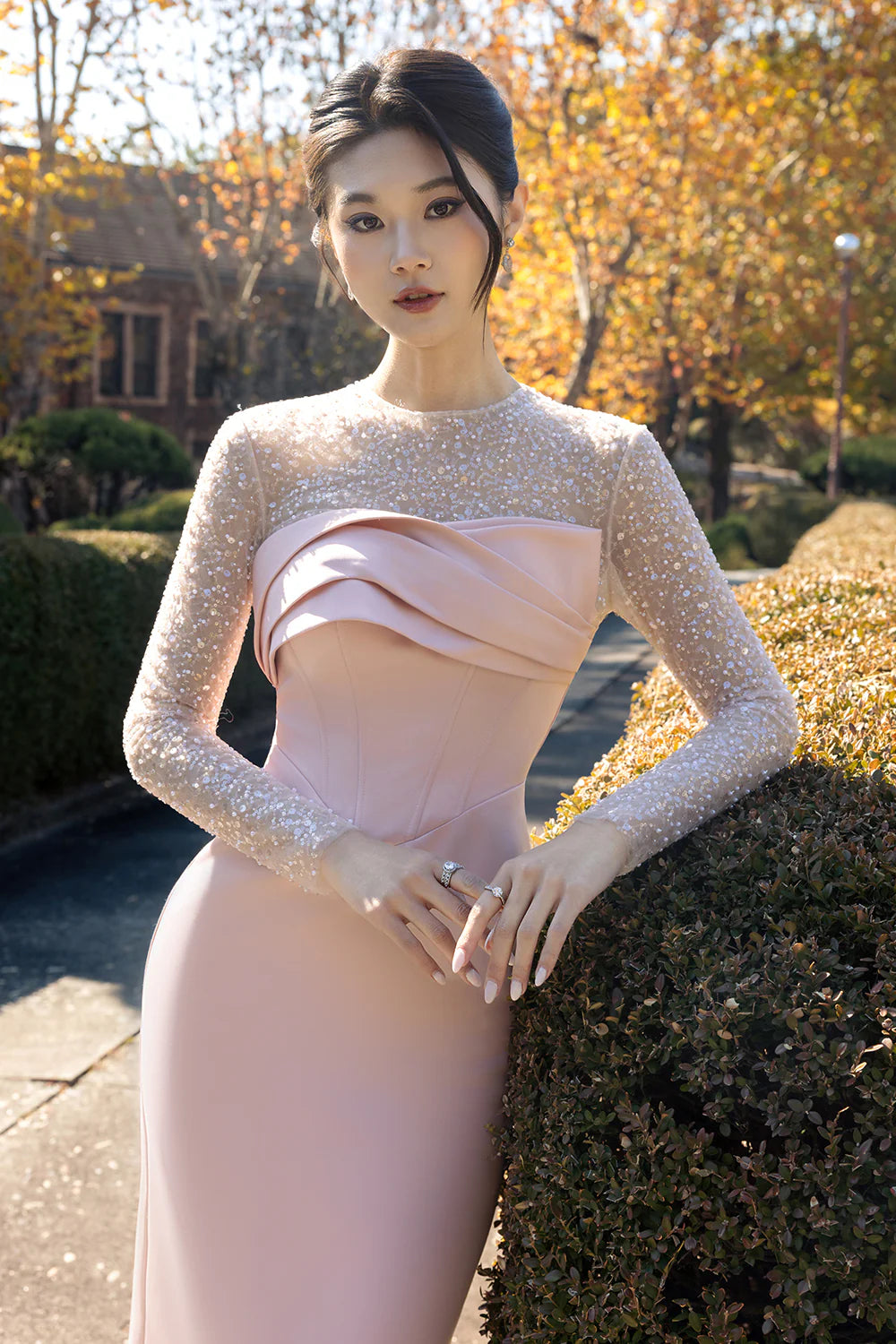 Luretta Sheath Draped Maxi Dress