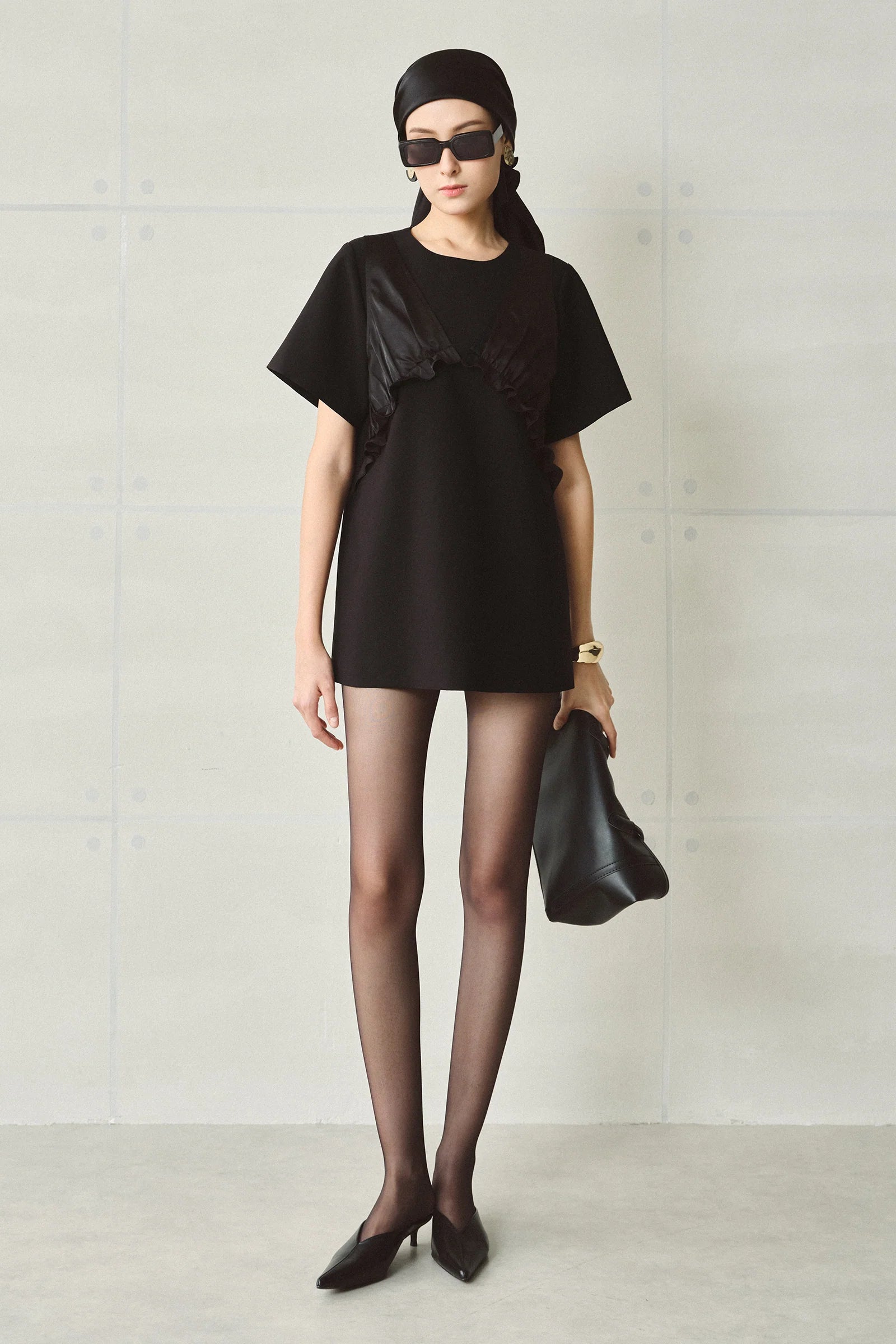 Vesper Straight Ruffle Mini Dress