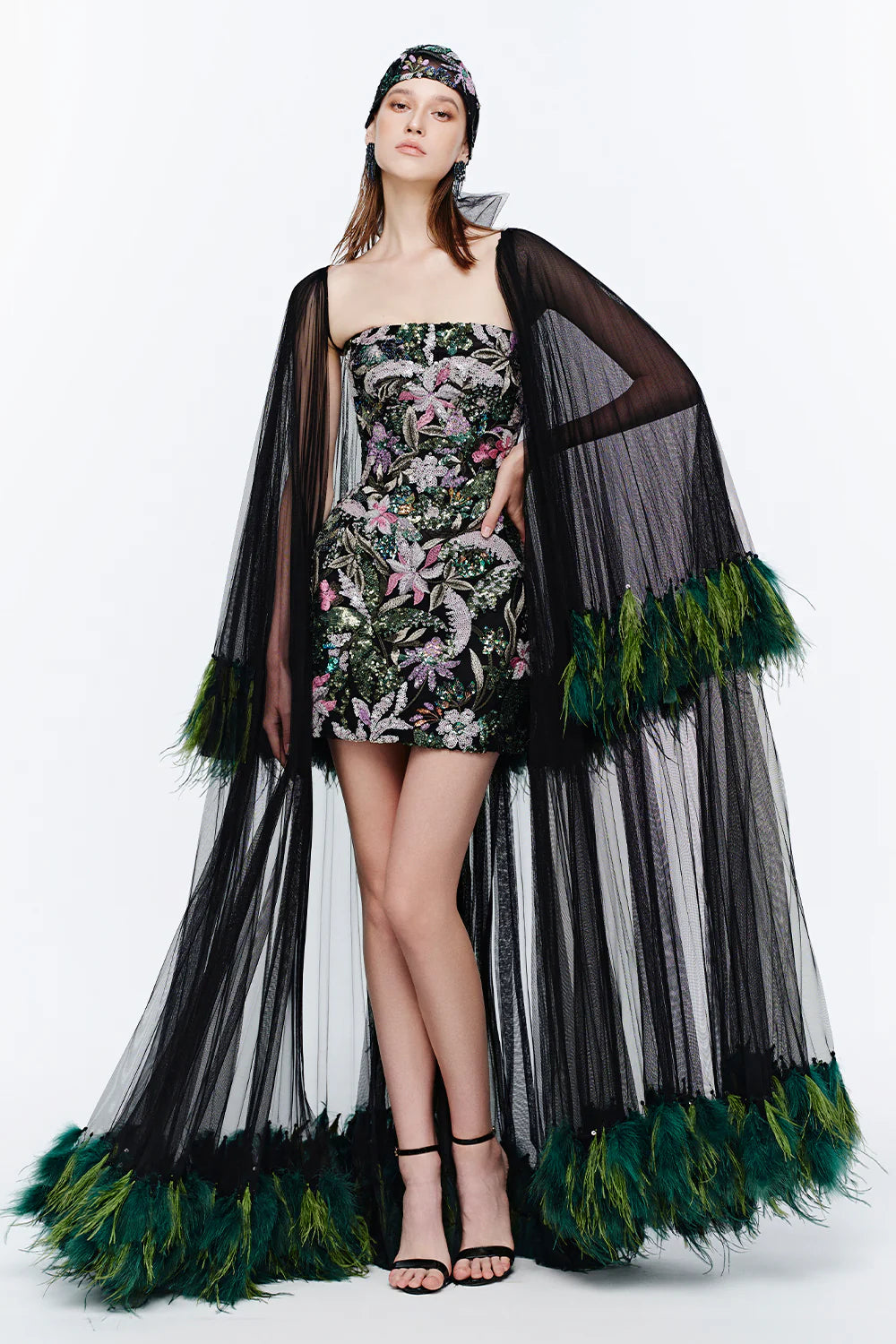 Aura Straight Across Sequin Mini Dress