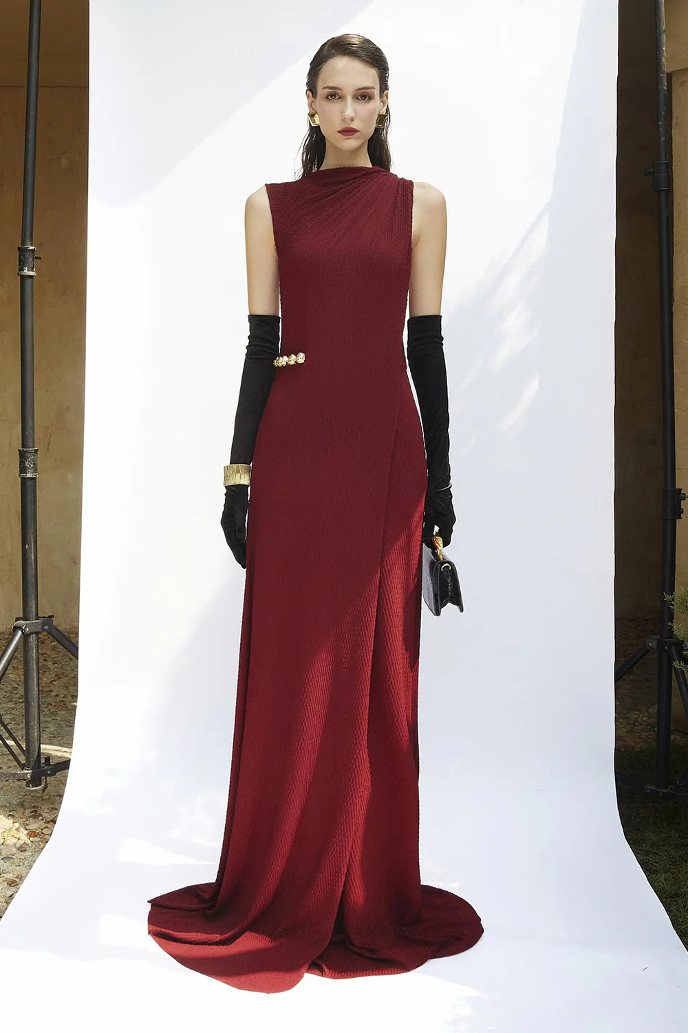 Walton High Neck Button Maxi Dress