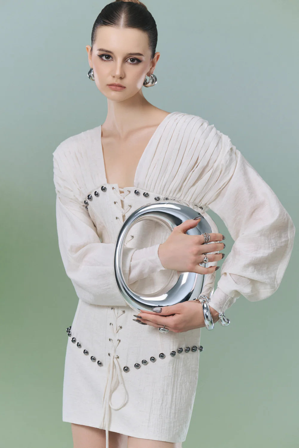 Harper V-Neck Pin Tuck Mini Dress