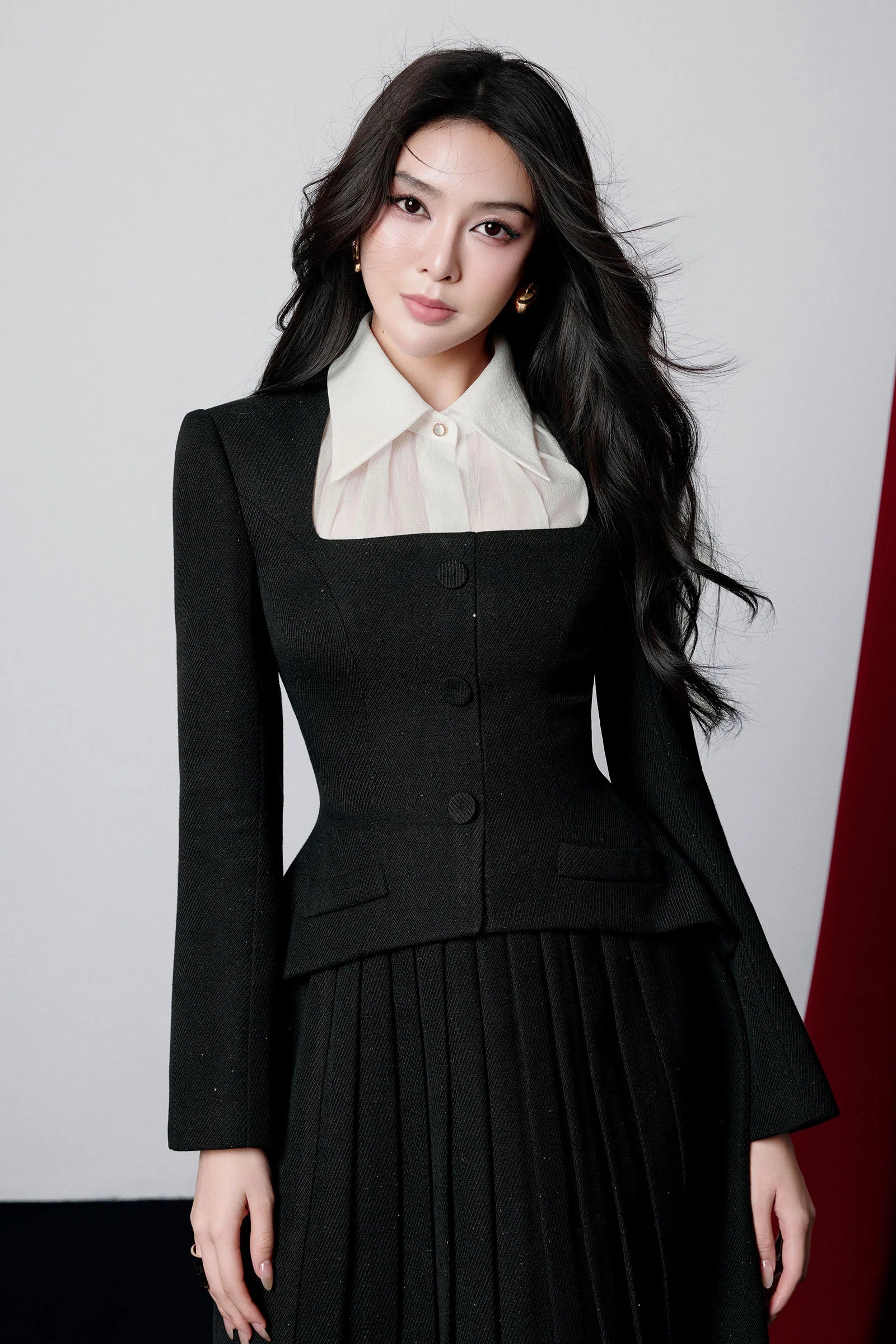 Dottie Collared Pleated Mini Dress