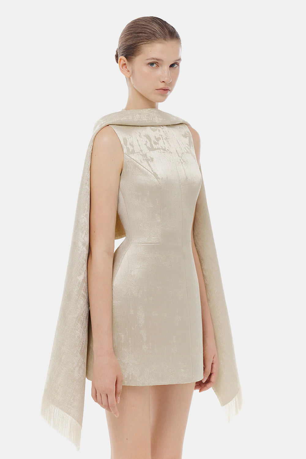 Lorraine Cape Fringe Mini Dress