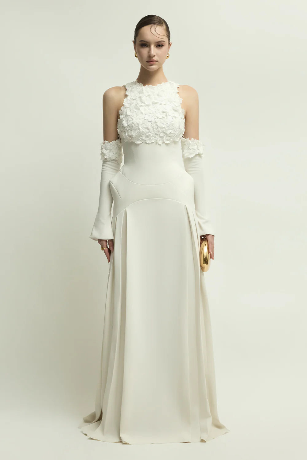 Amelie Cold Shoulder Sleeve Applique Maxi Dress