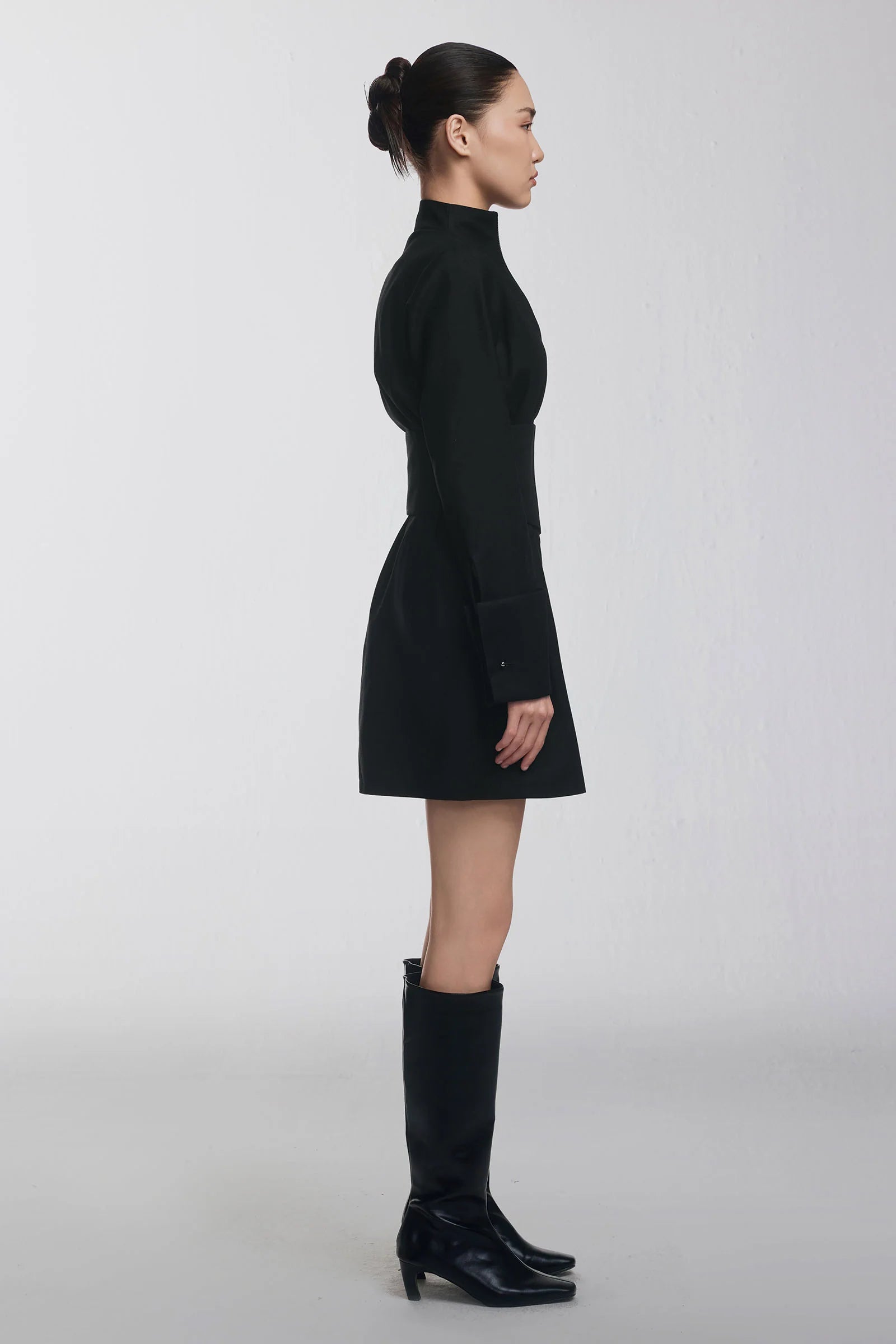 Alune Cuff Sleeve Polycotton Mini Dress