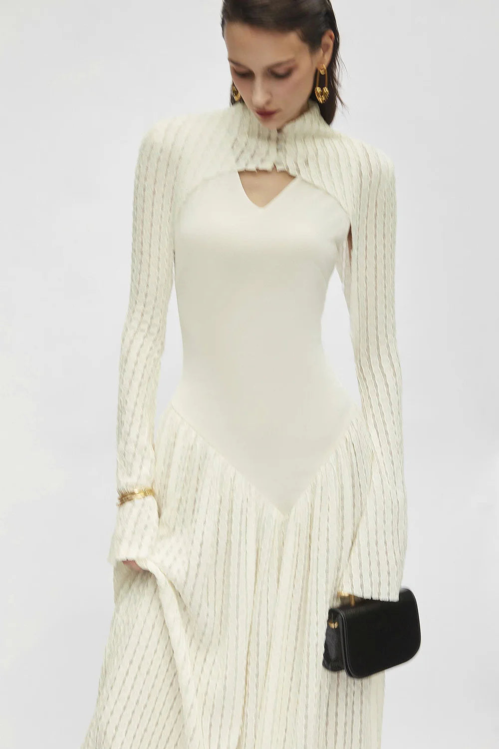 Prudence Keyhole Neck Knitted Maxi Dress