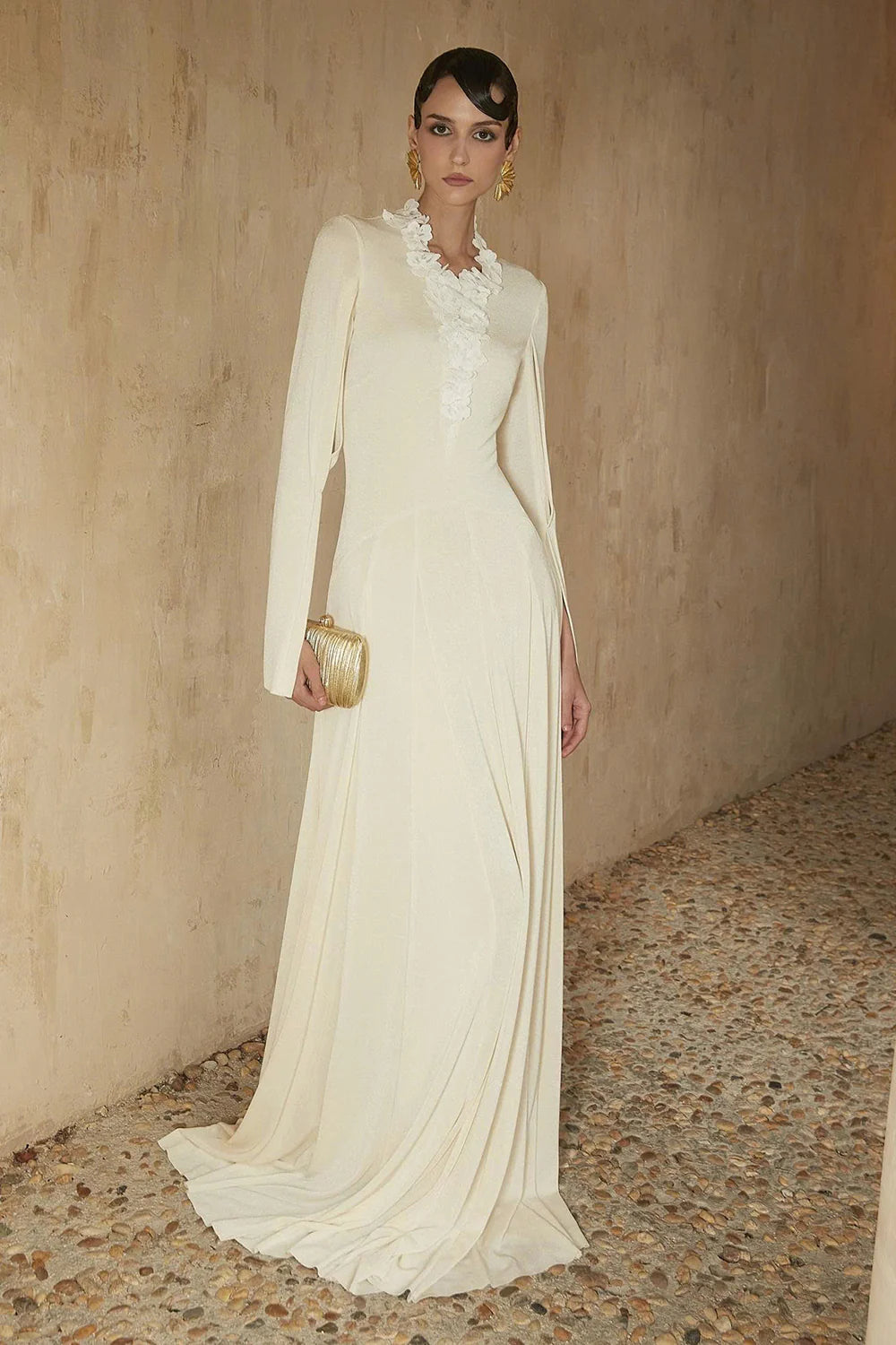 Imogen Split Sleeve Applique Maxi Dress