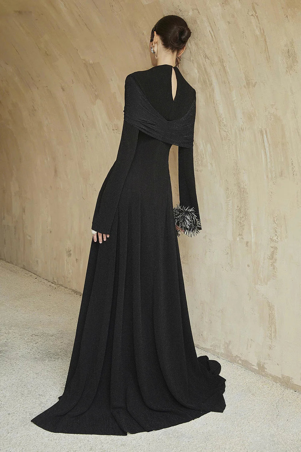 Delphi II High Neck Draped Maxi Dress