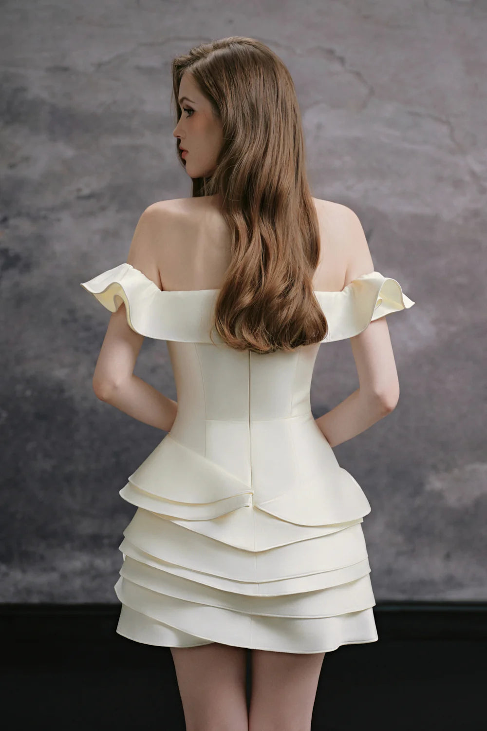 Yena Off-Shoulder Draped Mini Dress