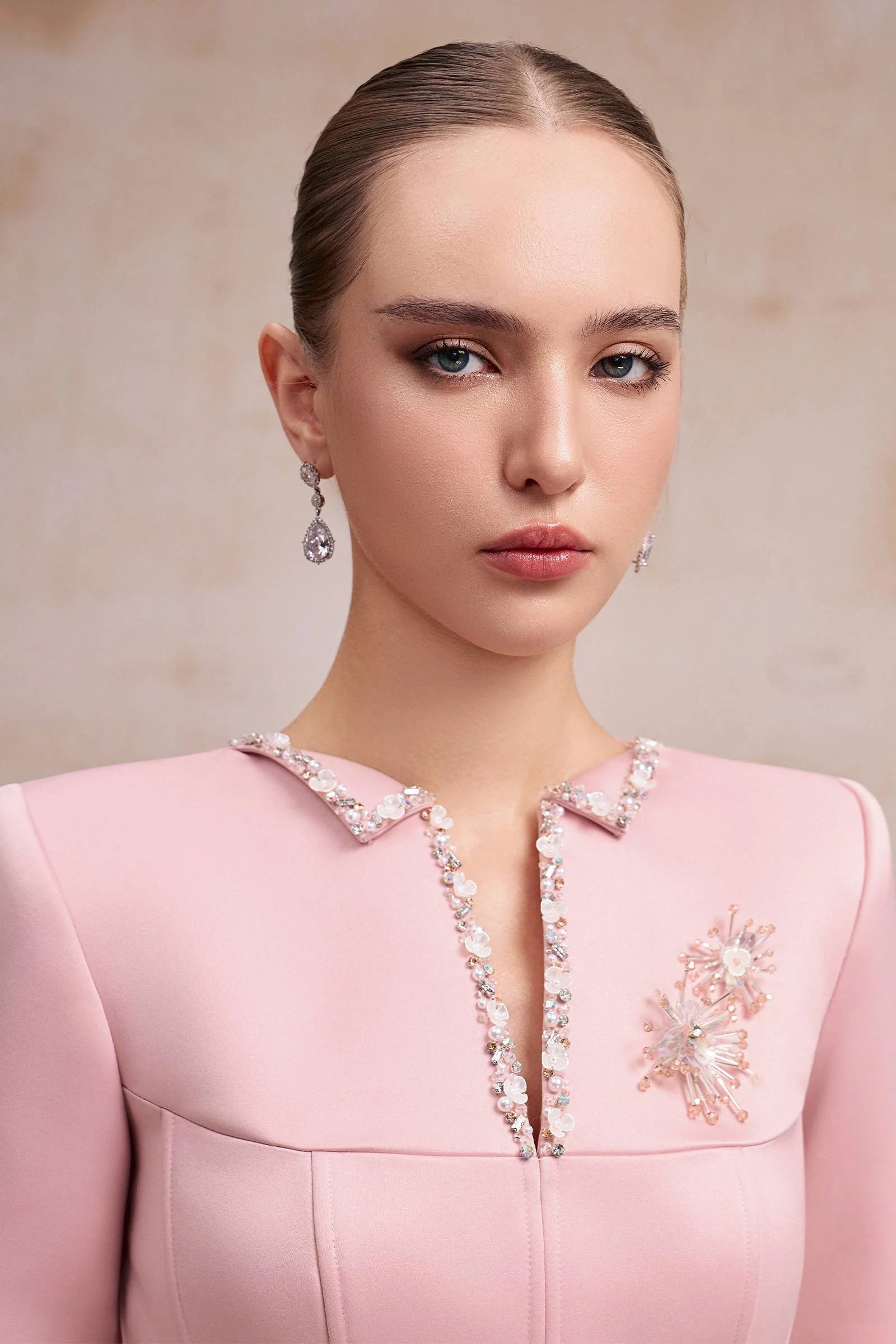 Vérine V-Neck Bead Mini Dress